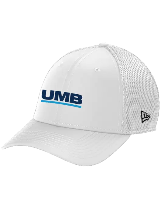 New Era 39THIRTY Performance Stretch White Mesh Cap w/UMB Logo