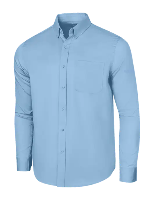 Long Sleeve Light Blue Superpro React Twill Shirt w/UMB Logo