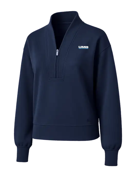 OGIO Womens Dark Navy Transcend 1/4-Zip w/UMB Logo