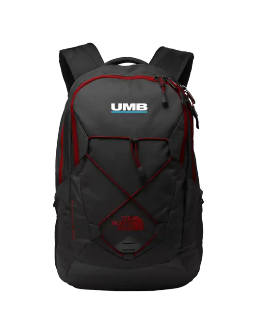 The North Face Very Dark Grey/Red Groundwork Backpack w/UMB Logo