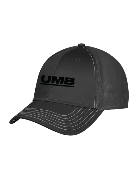 Charcoal Grey Mesh Trucker Cap Snap Back w/UMB Logo