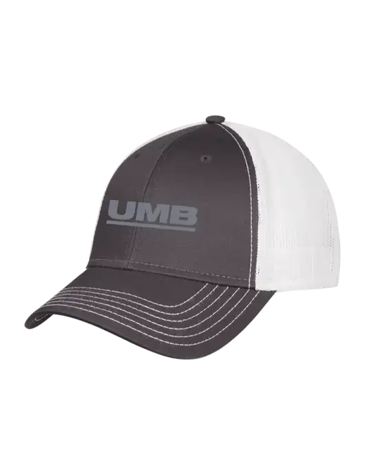 Dark Grey/White Mesh Trucker Cap Snap Back w/UMB Logo