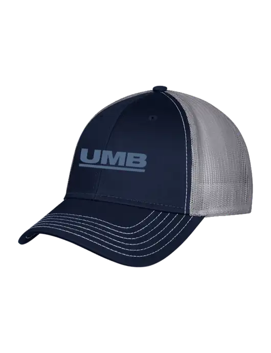 Navy & Grey Mesh Trucker Cap Snap Back w/UMB Logo