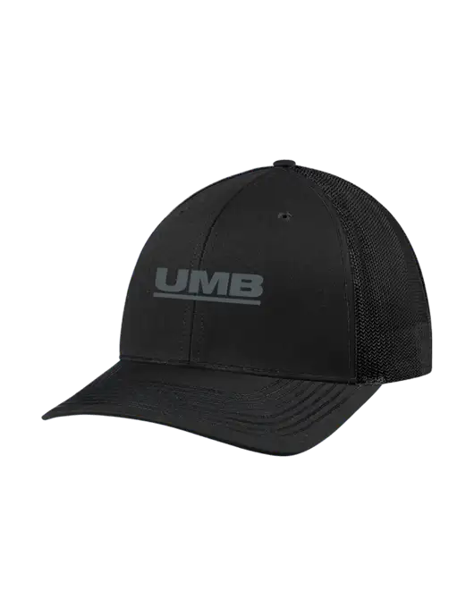 Richardson Adjustable Snapback Original 112 Trucker Cap Black w/Black Mesh w/UMB Logo