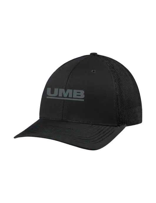 Richardson Adjustable Snapback Original 112 Trucker Cap Black w/Black Mesh w/UMB Logo