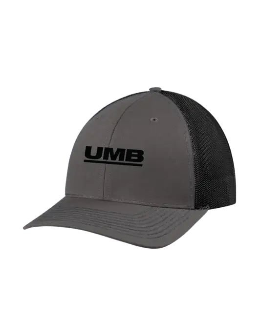 Richardson Adjustable Snapback Original 112 Trucker Cap Dark Grey w/Black Mesh w/UMB Logo