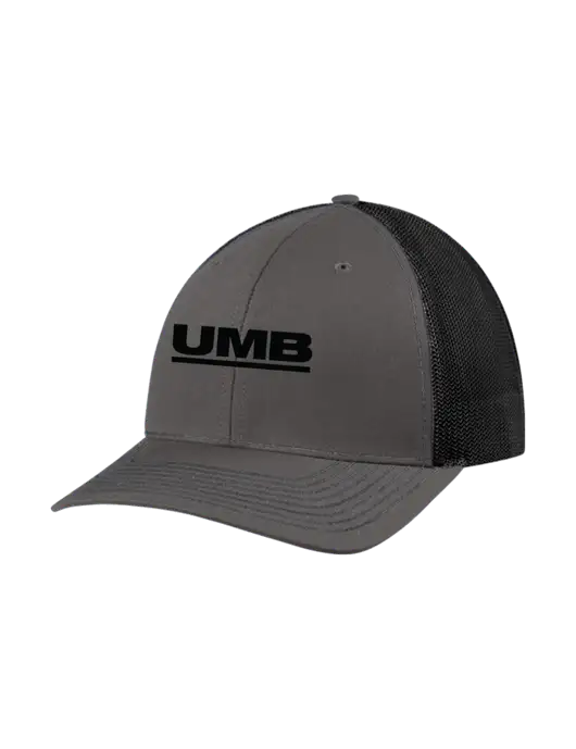 Richardson Adjustable Snapback Original 112 Trucker Cap Dark Grey w/Black Mesh w/UMB Logo