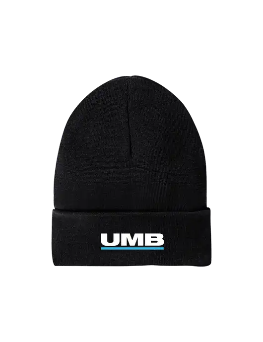 Recycled Black Beanie w/UMB Logo