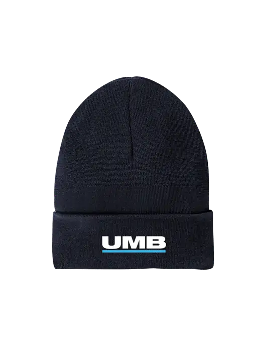 Recycled True Navy Beanie w/UMB Logo