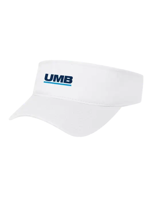 White Cap Visor w/UMB Logo