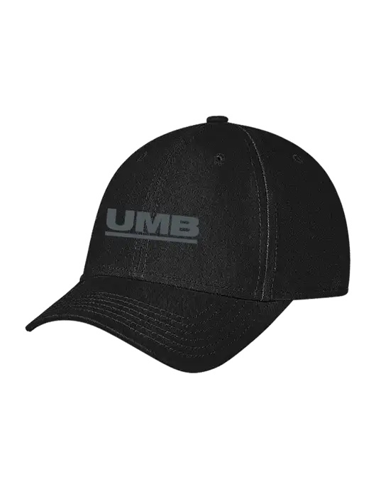 Black Structured Soft Snap Closure Hook & Loop Cap w/UMB Logo