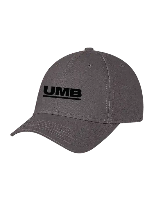 Medium Dark Grey Structured Soft Snap Closure Hook & Loop Cap w/UMB Logo