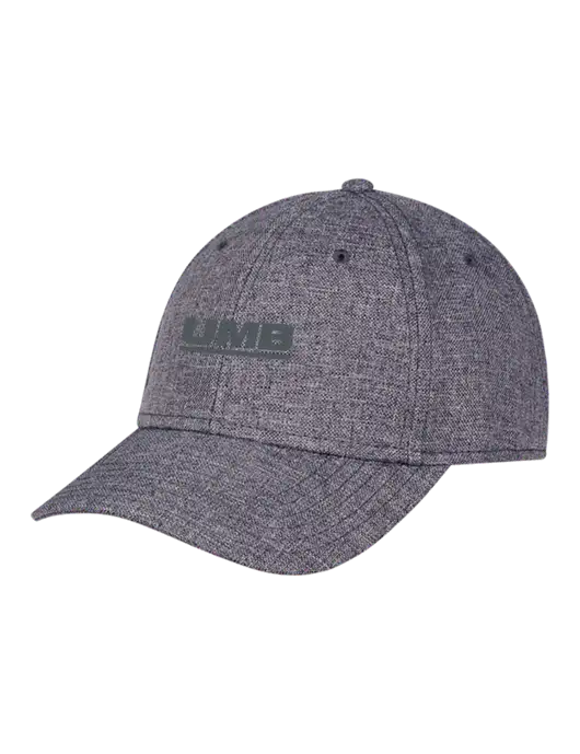 Heather Charcoal Structured Linen Look Cap Hook & Loop w/UMB Logo