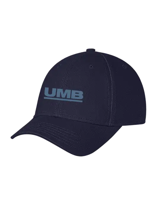 Navy Structured Soft Snap Closure Hook & Loop Cap w/UMB Logo