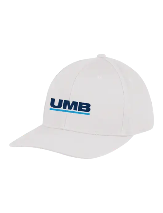 Premium Modern Structured Twill White Snapback Cap w/UMB Logo