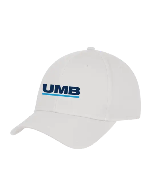 White Structured Cap Hook & Loop w/UMB Logo