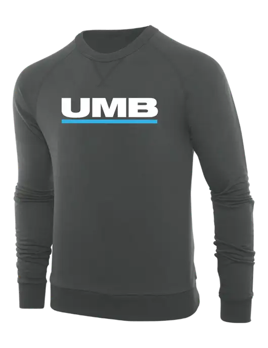 Allmade Charcoal Grey Organic French Terry Crewneck Sweatshirt w/UMB Logo