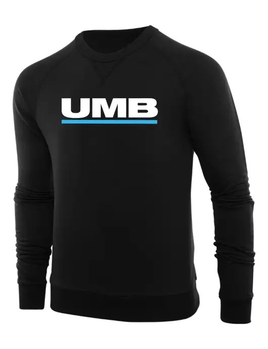 Allmade Deep Black Organic French Terry Crewneck Sweatshirt w/UMB Logo