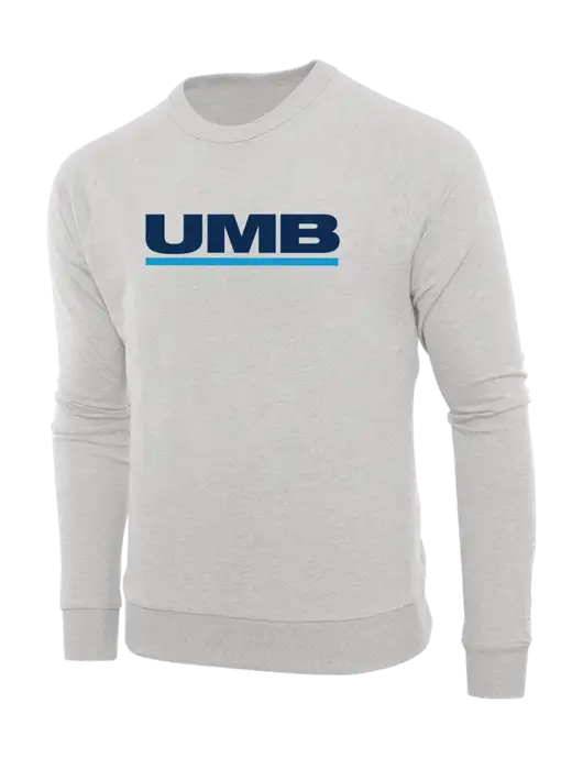 Allmade Granite Grey Heather Organic French Terry Crewneck Sweatshirt w/UMB Logo