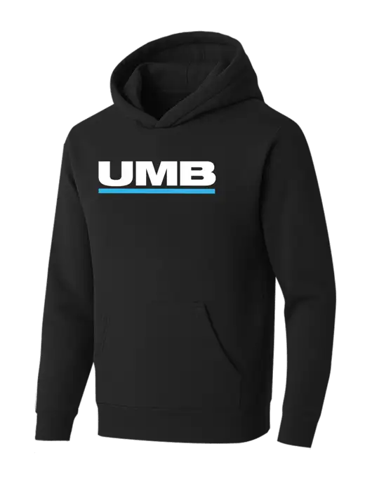 BELLA+CANVAS Black Sponge Fleece Pullover Hoodie w/UMB Logo