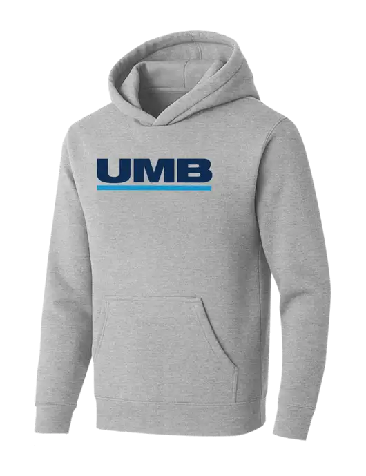 BELLA+CANVAS Light Grey Heather Sponge Fleece Pullover Hoodie w/UMB Logo