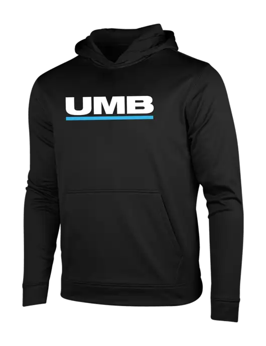 Black Fleece Sport-Wick Hooded Pullover w/UMB Logo