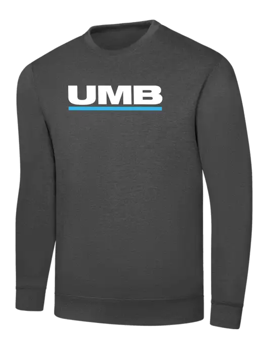 Charcoal 7.8 oz Ring Spun Crew Sweatshirt w/UMB Logo