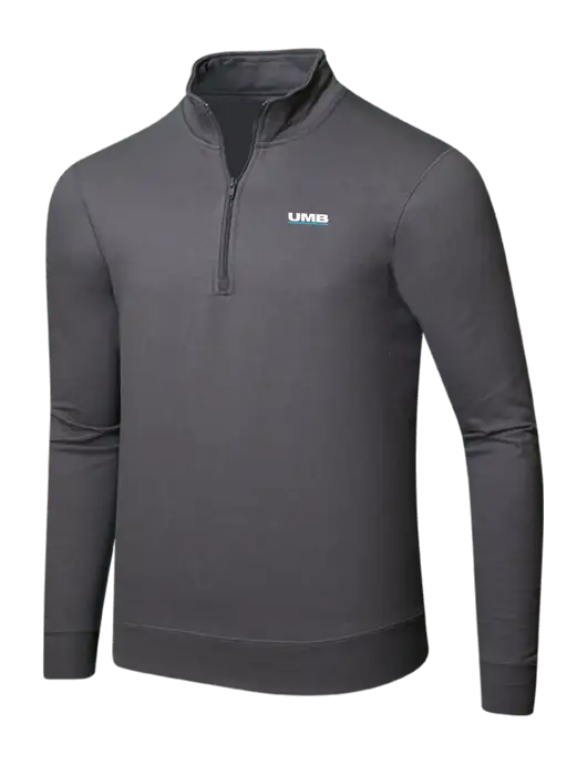 Charcoal 8.5 oz Ring Spun 1/4 Zip Pullover Sweatshirt w/UMB Logo