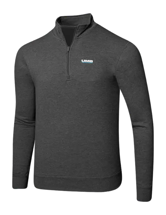 Dark Heather Grey 8.5 oz Ring Spun 1/4 Zip Pullover Sweatshirt w/UMB Logo