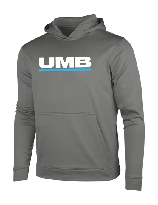 Dark Smoke Grey Sport-Wick Fleece Hooded Pullover w/UMB Logo