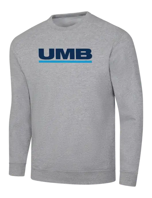 Light Grey Heather 7.8 oz Ring Spun Crew Sweatshirt w/UMB Logo