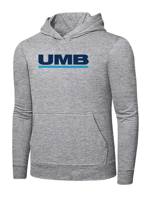 Light Grey Heather 7.8 oz Ring Spun Hooded Sweatshirt w/UMB Logo