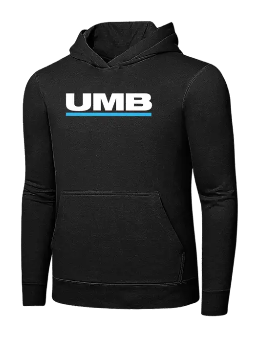 Jet Black 7.8 oz Ring Spun Hooded Sweatshirt w/UMB Logo