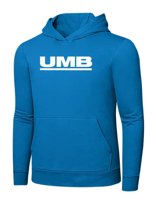Medium Dark Sapphire 7.8 oz Ring Spun Hooded Sweatshirt w/UMB Logo