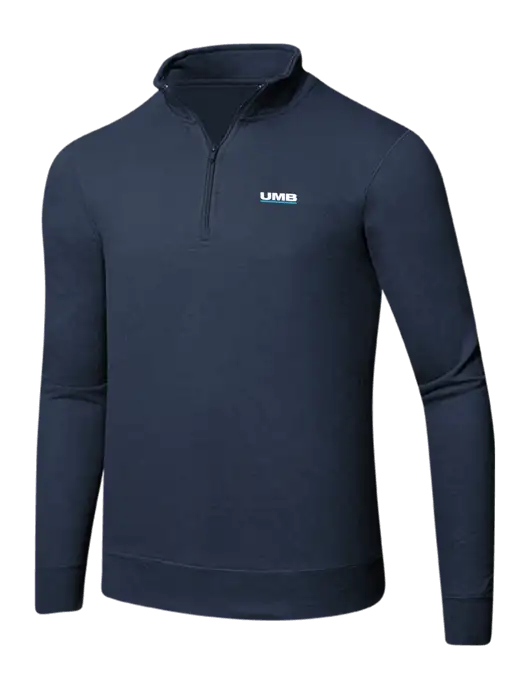 Team Navy 8.5 oz Ring Spun 1/4 Zip Pullover Sweatshirt w/UMB Logo