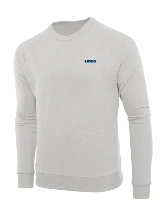 Allmade Granite Grey Heather Organic French Terry Crewneck Sweatshirt w/UMB Logo