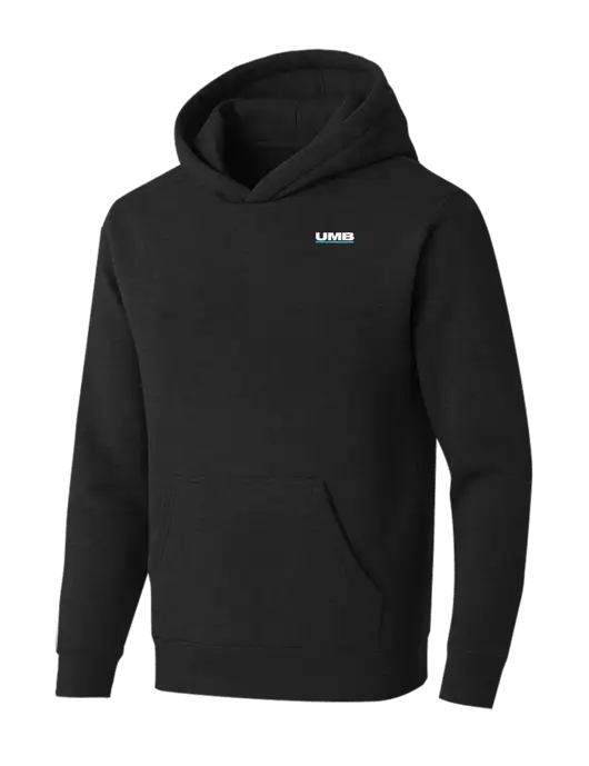 BELLA+CANVAS Black Heather Sponge Fleece Pullover Hoodie w/UMB Logo