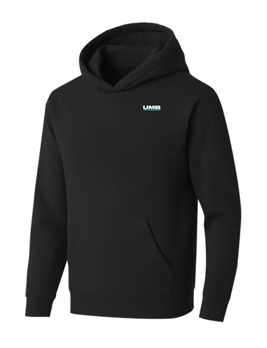 BELLA+CANVAS Black Sponge Fleece Pullover Hoodie w/UMB Logo
