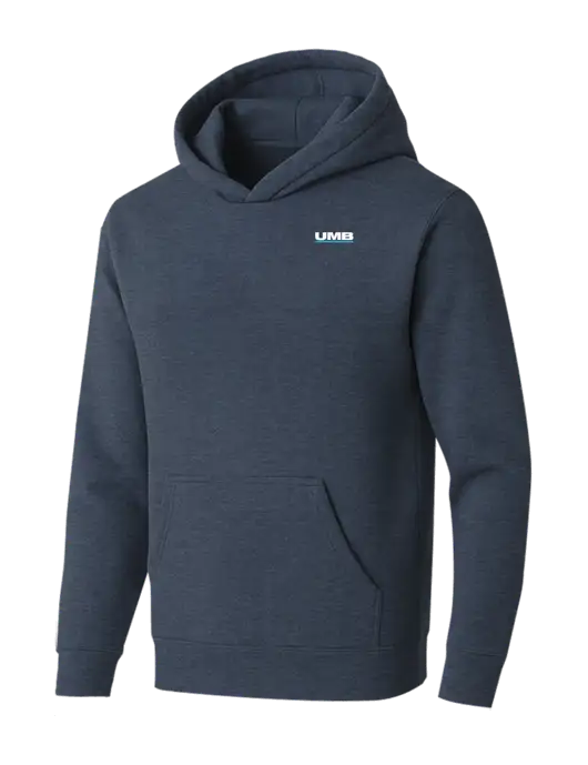 BELLA+CANVAS Heather Navy Sponge Fleece Pullover Hoodie w/UMB Logo