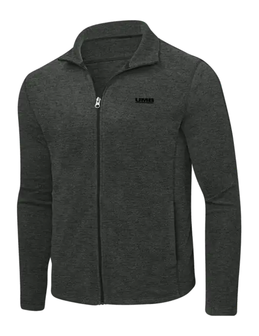 Charcoal Heather Microfleece Full-Zip Jacket w/UMB Logo