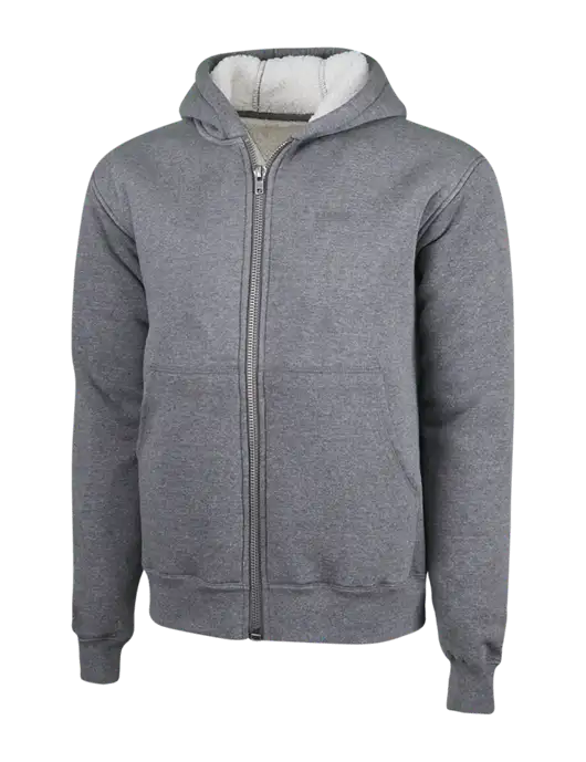 Cornerstone Grey Heather Heavyweight Sherpa Lined Hooded Fleece Jacket w/UMB Logo