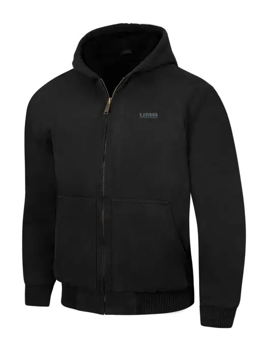 CornerStone Black Washed Duck Cloth Insulated Hooded Work Jacket w/UMB Logo
