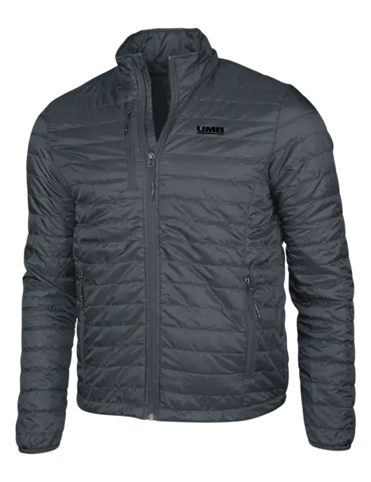 Dark Grey Puffy Packable Jacket w/UMB Logo