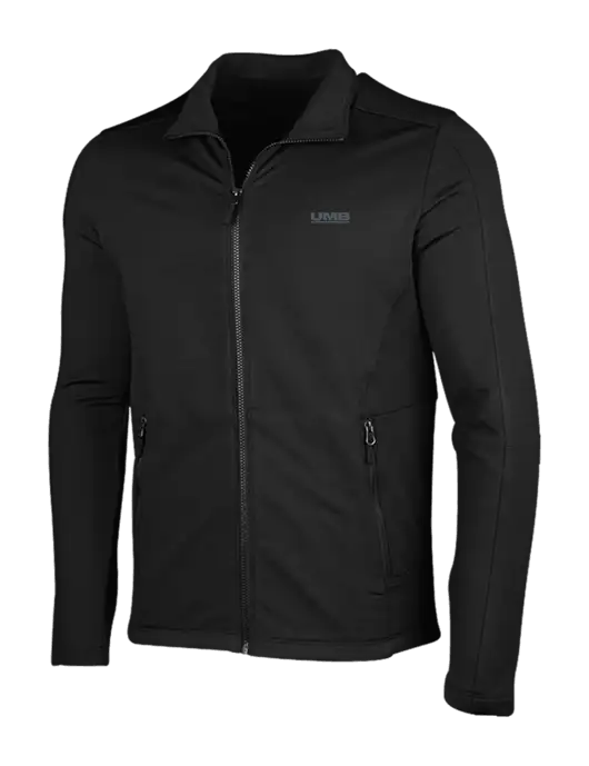 Deep Black Grid Fleece Jacket w/UMB Logo