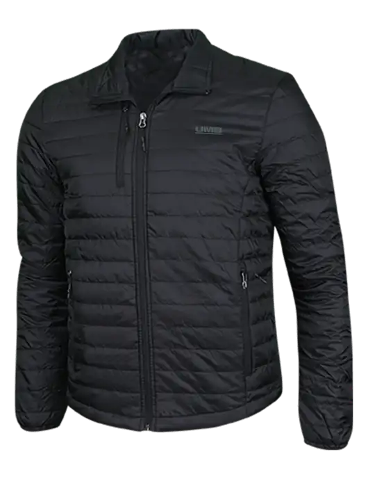 Deep Black Puffy Packable Jacket w/UMB Logo