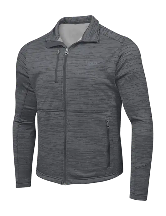 Medium Grey Digi Stripe Fleece Jacket w/UMB Logo