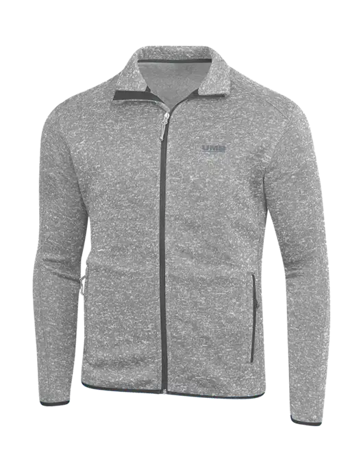 Grey Heather Sweater Fleece Jacket w/UMB Logo