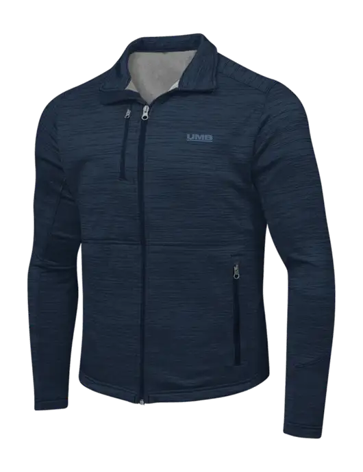 Navy Digi Stripe Fleece Jacket w/UMB Logo