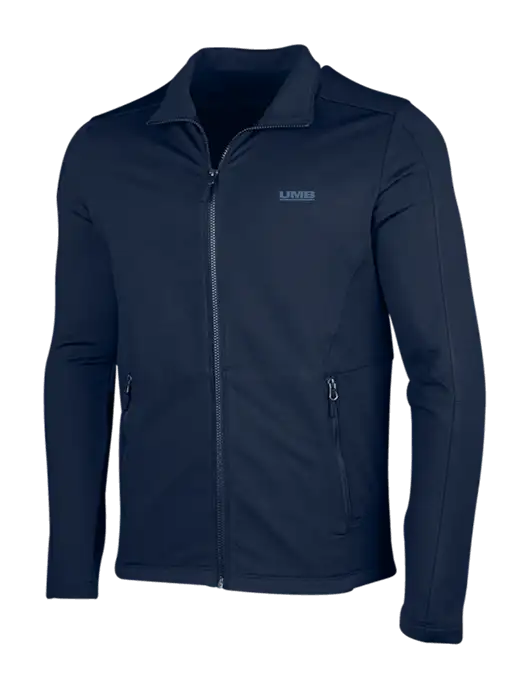 Navy Grid Fleece Jacket w/UMB Logo
