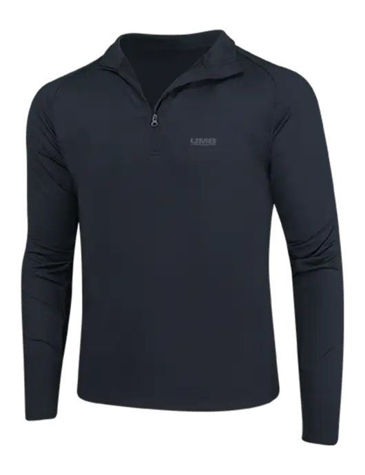 Black Sport Wick Stretch 1/4 Zip Pullover w/UMB Logo